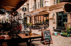 A street of cafes in Istanbul