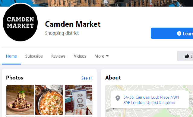 Camden market Facebook