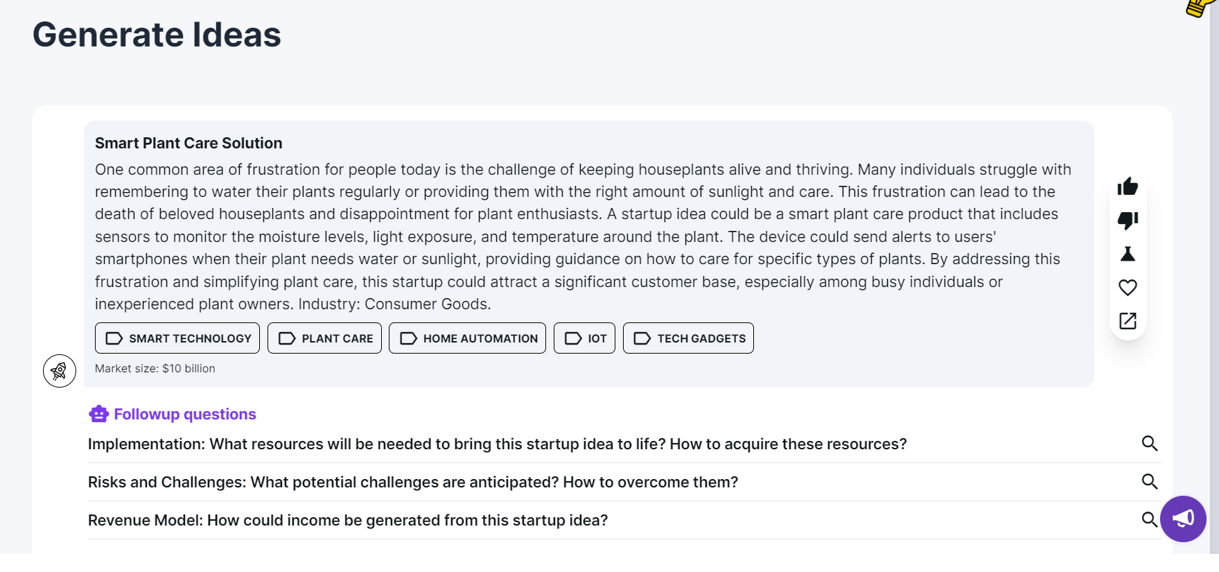 Stratup.ai business idea generator